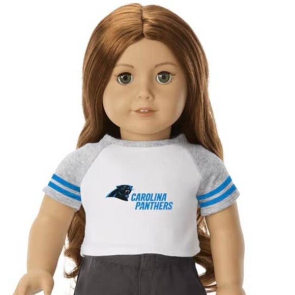 American Girl Doll NFL Carolina PANTHERS FAN TEE + STAR JEGGINGS Football Outfit - Picture 8 of 13